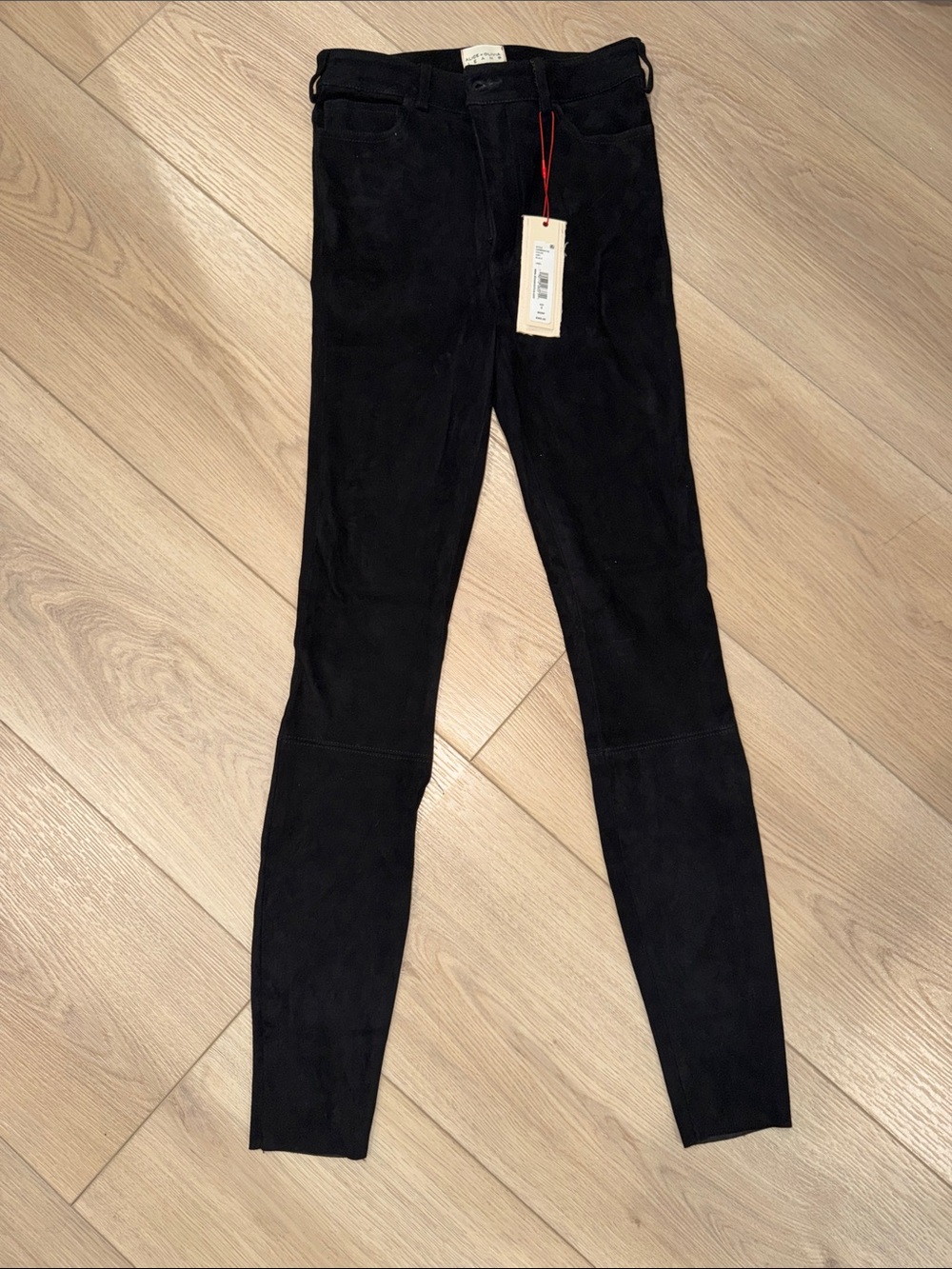 Alice + Olivia Black Lambskin pants